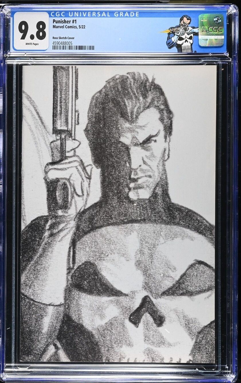 Punisher #1 Alex Ross 1:200 Timeless Virgin Sketch Cover CGC 9.8 Custom Label